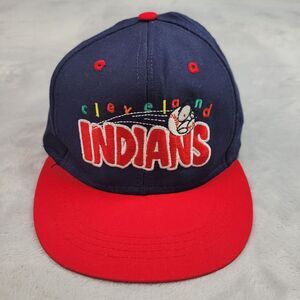 Cleveland Indians Hat Cap Boys Blue Baseball Strapback Vintage Logo 7 Youth Kids